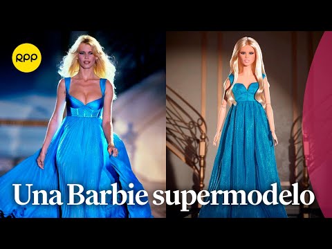 Claudia Schiffer sorprende con su propia Barbie vestida de Versace #MuchaModa
