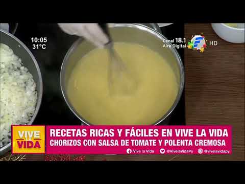 Chorizos con salsa de tomate y polenta cremosa l Receta del día en VLV