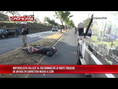 Motociclista pierde la vida al impactar contra un bus en Ciudad Sandino - Nicaragua