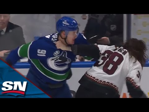 Canucks Nikita Zadorov Scraps With Liam OBrien After A Late Hit