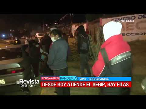 Cochabamba: Personas hacen fila para ser atendidos en las oficinas del SEGIP