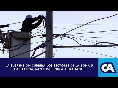 Anuncian suspensión del servicio de energía eléctrica en varios puntos del país