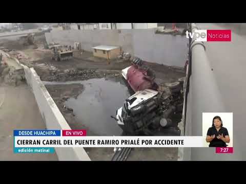 Cierran un carril de la Autopista Ramiro Prialé con sentido Chosica-Lima por accidente