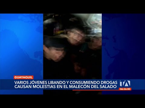 Jóvenes libando y consumiendo drogas causan molestias a ciudadanos del Malecón del Salado