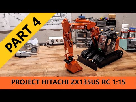 Build - RC Hitachi Zaxis ZX135US 1:15 Scale Excavator Part 4 - Paint and final assembly