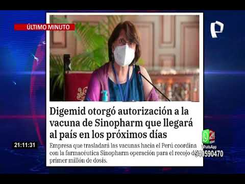 Digemid autorizó ingreso de vacuna Sinopharm al Perú