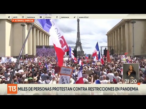 Miles de italianos y franceses protestan contra las restricciones en pandemia