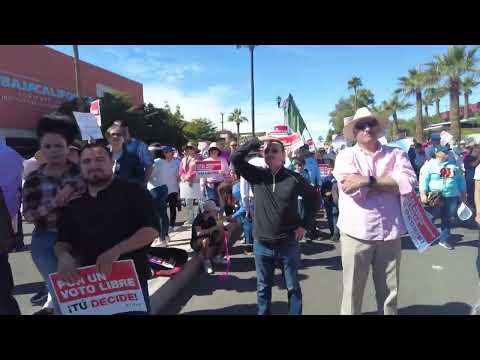 Marcha por la democracia en Mexicali