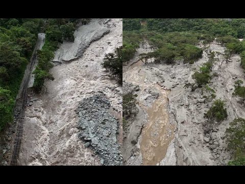 Cusco: Huaico cae sobre vía férrea en Machu Picchu