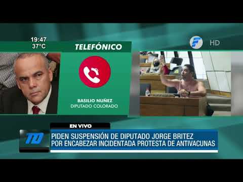 Piden suspensión del diputado Jorge Britez tras atropello de antivacunas a diario