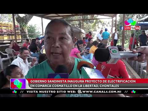 Inauguran proyecto de electrificación en comarca Cosmatillo en La Libertad, Chontales