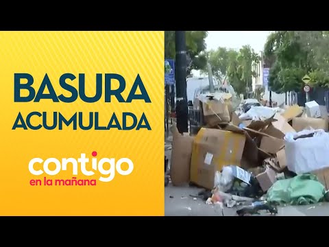 SE ACUMULA LA BASURA en las calles de Santiago tras paro de funcionarios - Contigo en la Mañana