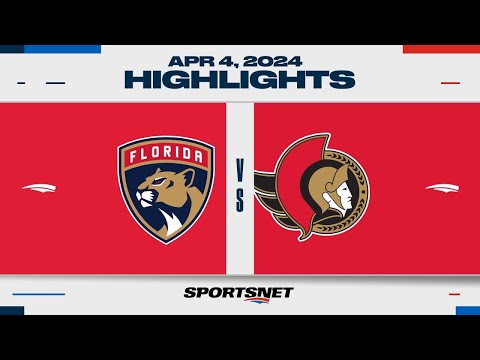 NHL Highlights | Panthers vs. Senators - April 4, 2024