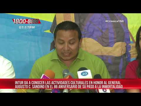 Abanico cultural en honor a Sandino para este fin de semana en Nicaragua
