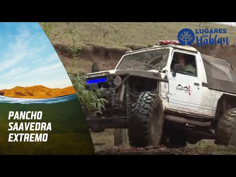 La alocada aventura de Pancho Saavedra sobre este jeep. TBT Lugares que hablan, Canal 13.