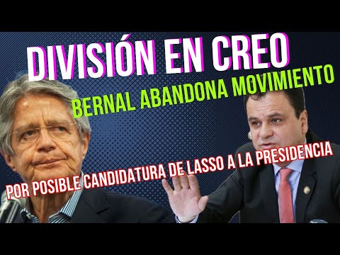 División en CREO: Bernal abandona movimiento por diferencias políticas con Guillermo Lasso