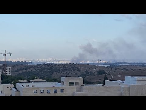 Plume of smoke rises in central Israel