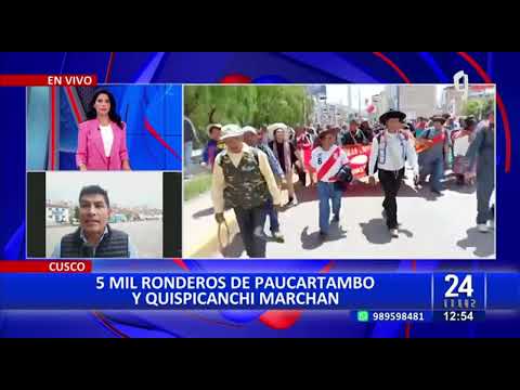 Por protestas: más de 5 mil ronderos se dirigen a la Plaza Mayor del Cusco