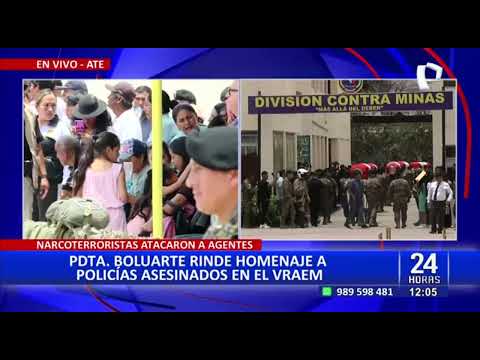 Emboscada en el Vraem: presidenta Dina Boluarte participa en homenaje a policías asesinados