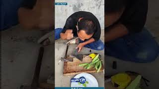 يقطع باخلاص وتفاني