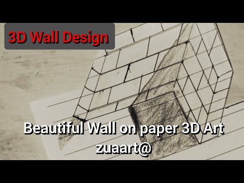 3D Wall on paper Pencil writing biggner on point