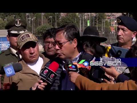 Presidente Luis Arce inspecciona trabajos en zona Gramadal tras desborde de rioEl presidente