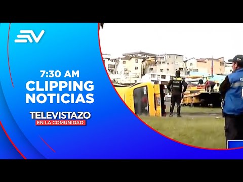 Accidente de una buseta en el centro de Quito | Televistazo | Ecuavisa