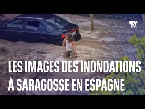 Espagne: les images impressionnantes des inondations à Saragosse
