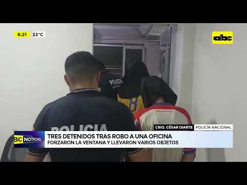 Tres detenidos tras robo a una oficina
