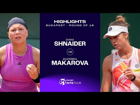 Diana Shnaider vs. Ekaterina Makarova | 2024 Budapest Round of 16 | WTA Match Highlights