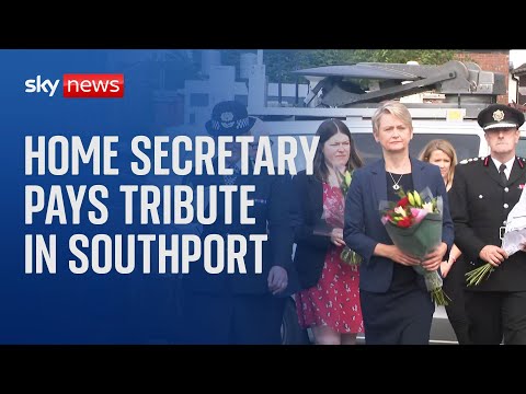 Home Secretary Yvette Cooper visits scene of knife attack in Southport