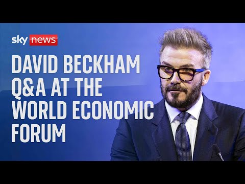 David Beckham addresses the World Economic Forum