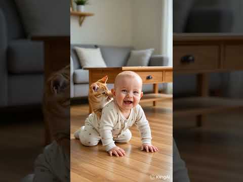 هل تستطيع القطه ان تصمد فوق ظهر البيبي