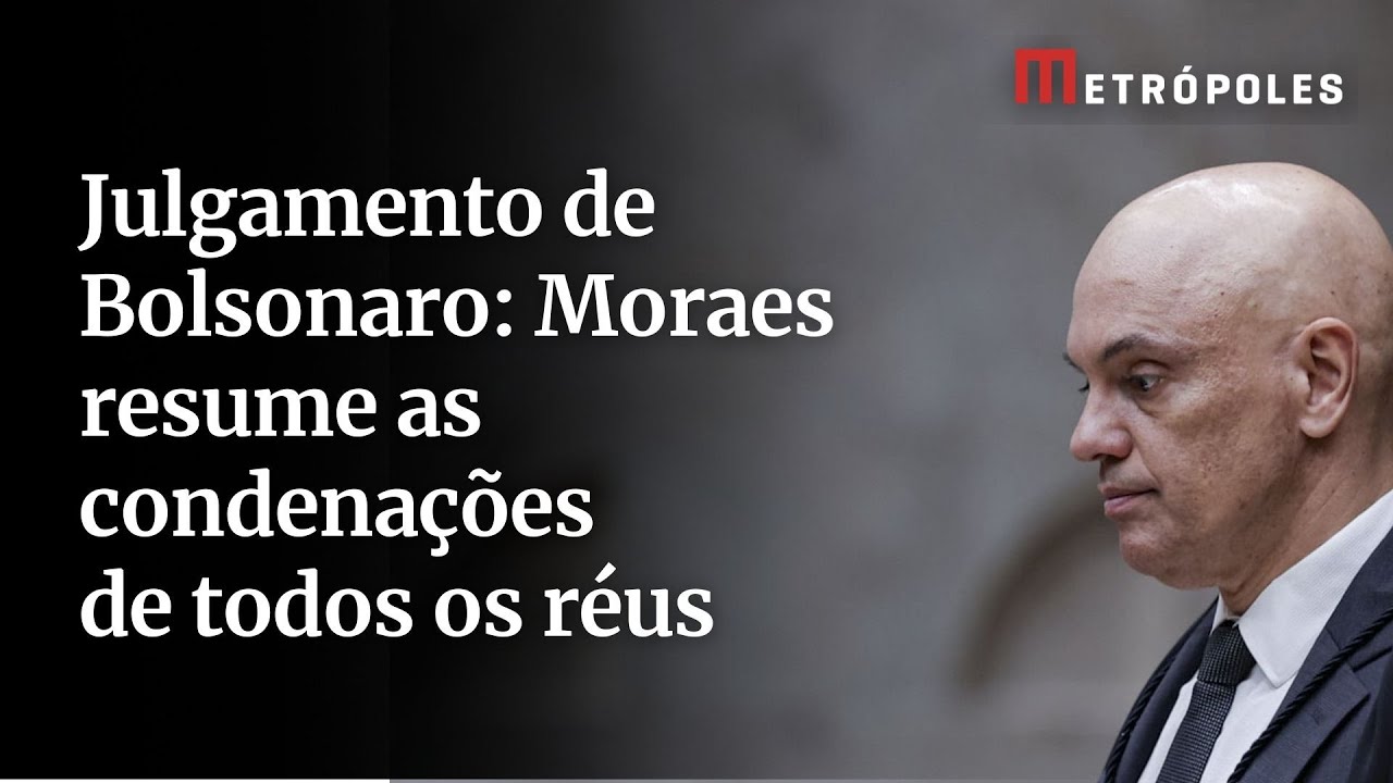 Julgamento de Bolsonaro: Moraes resume as condenações de todos os réus