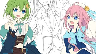 【作業配信】寝起きに草田家の絵を描く