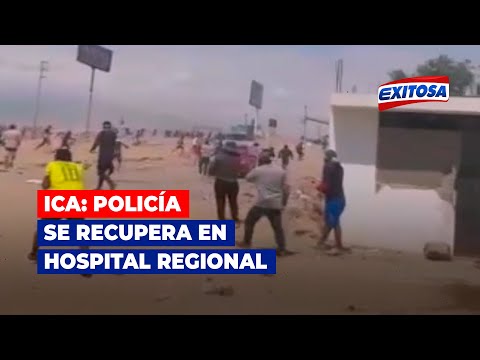 Ica: Policía se recupera en Hospital Regional tras ser rescatado de turba que lo agredió