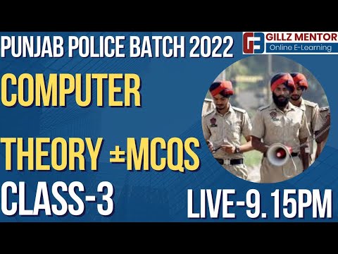 LIVE 8 PM   || DEMO CLASS COMPUTER THEORY + MCQS | PUNJAB POLICE  NEW BATCH 2022 | CLASS-3