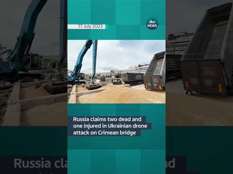 Russia claims two dead and one injured in Ukrainian drone attack on Crimean bridge #itvnews