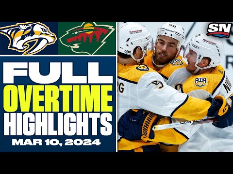 Nashville Predators at Minnesota Wild | FULL Overtime Highlights - March 10, 2024