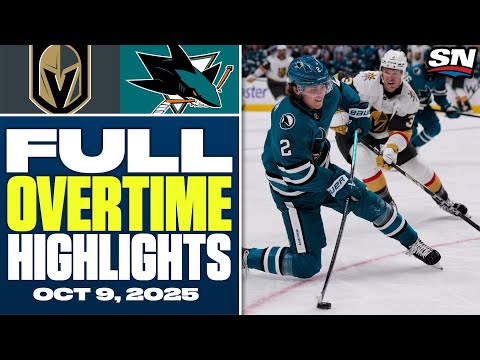 Vegas Golden Knights at San Jose Sharks | FULL Overtime Highlights - October 9, 2025