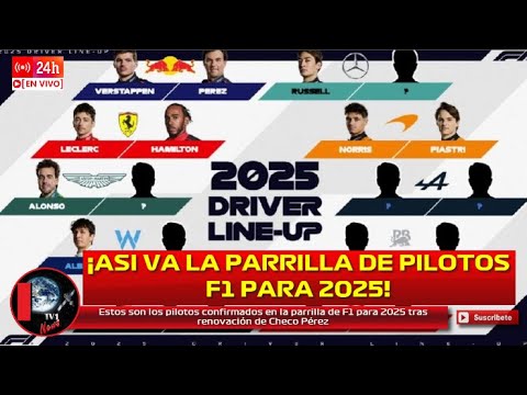 Estos son los pilotos confirmados en la parrilla de F1 para 2025 tras renovación de Checo Pérez