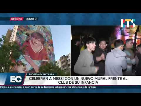 Inauguraron un mural en homenaje a Messi en barrio Grandoli de Rosario