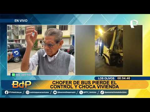 BDP EN VIVO Chofer pierde control de bus en Los Olivos