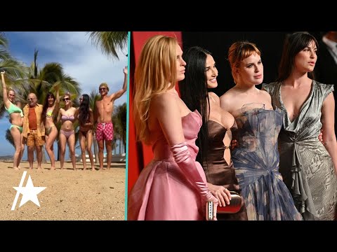 Demi Moore Rocks A Leopard Bikini While Filming TikTok Trend w/ Daughters