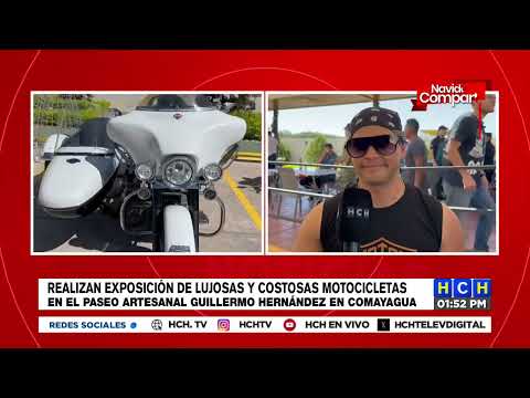 Realizan exposición de lujosas motocicletas en el Paseo Artesanal Gillermo Hernández en Comayagua