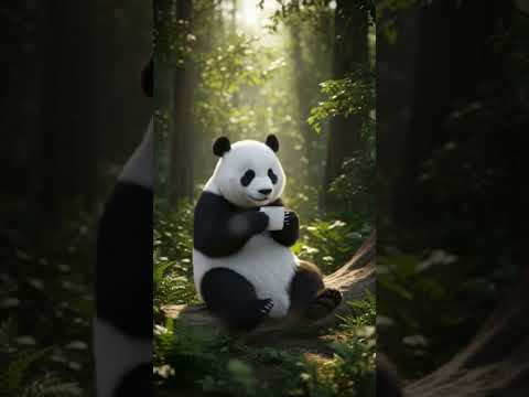 #DreamScreenAI panda eating cut of tea #shorts