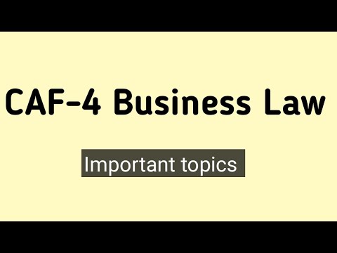 CAF-4 Business Law important topic || paper pattern