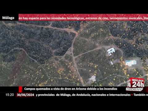 Noticia - Campos quemados a vista de dron en Arizona debido a los incendios