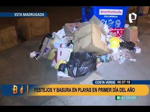 Año Nuevo: playas de Chorrillos y Miraflores amanecieron repletas de basura tras celebraciones