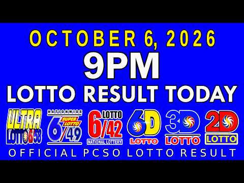 9pm Lotto Result Today October 6 2026 PCSO